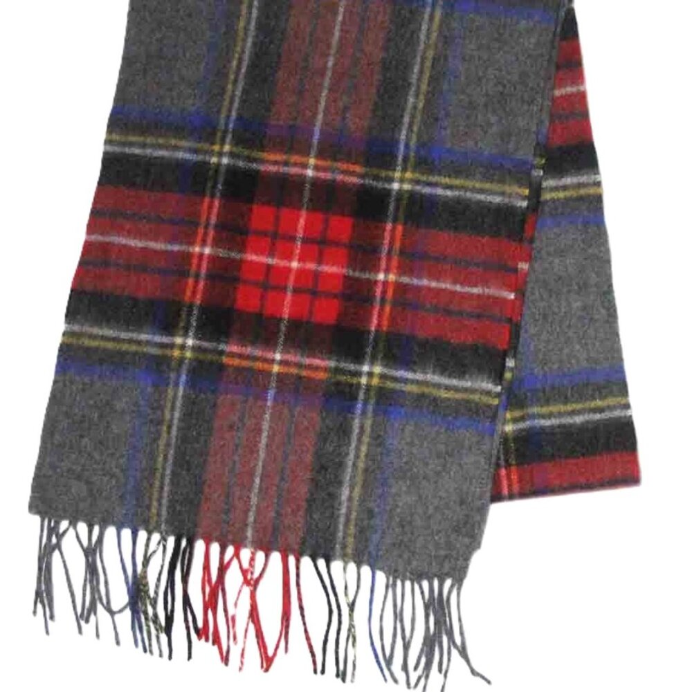 NEW Via Condotti Italy Virgin Wool Winter Scarf Multicolor Plaid Men's